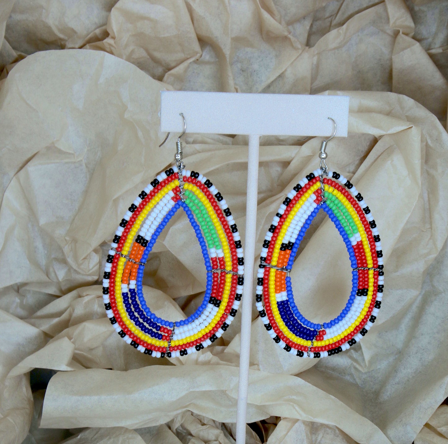 Rainbow oval teardrop